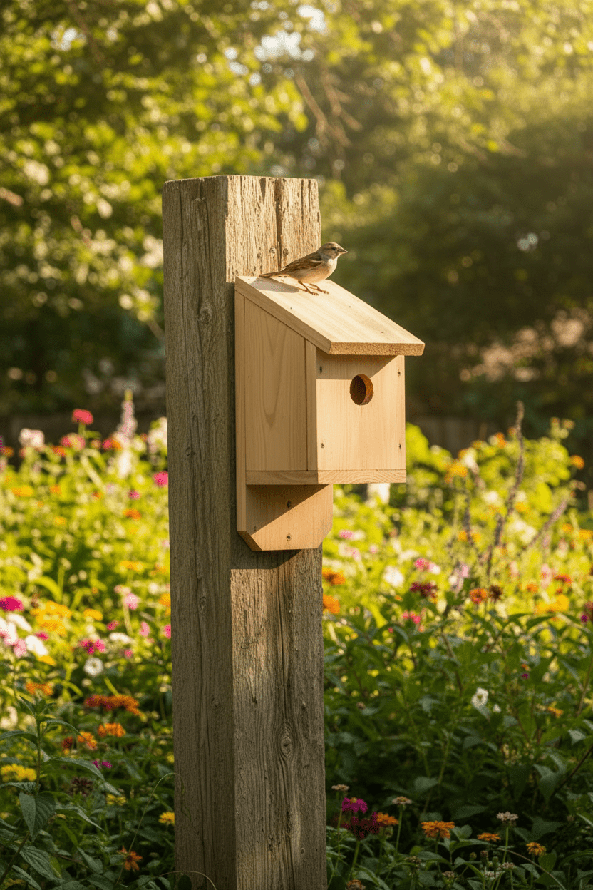 Handmade Cedar Birdhouse — Small Bird House for Wrens & Chickadees - Platte valley woodworks