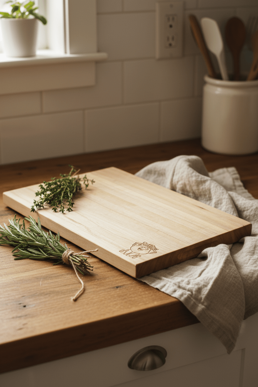 Large Edge Grain Cutting Board — Handmade Wood Kitchen Gift with Optional Custom Laser Engraving - Platte valley woodworks
