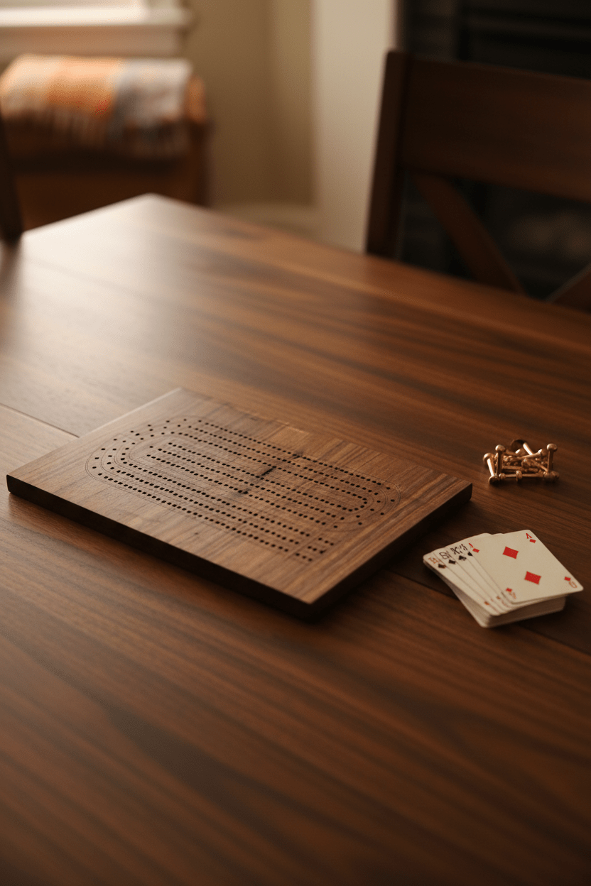 Handmade Live Edge Walnut Cribbage Board — 3-Player Card Game Gift - Platte valley woodworks
