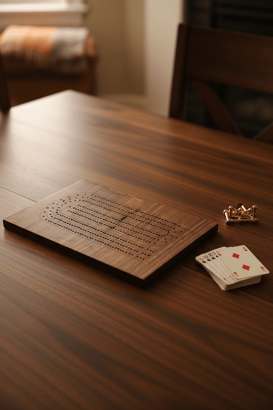 Handmade Live Edge Walnut Cribbage Board — 3-Player Card Game Gift - Platte valley woodworks